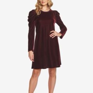 Cece Puff Sleeve Velvet Dress. Size L. Worn Twice. Dress is NAVY!